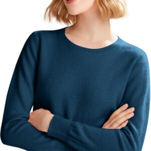 Cashmere Sweaters for Women Long Sleeve Crew Neck Soft Warm Pullover Tops Lightweight Wool Knit Sweater