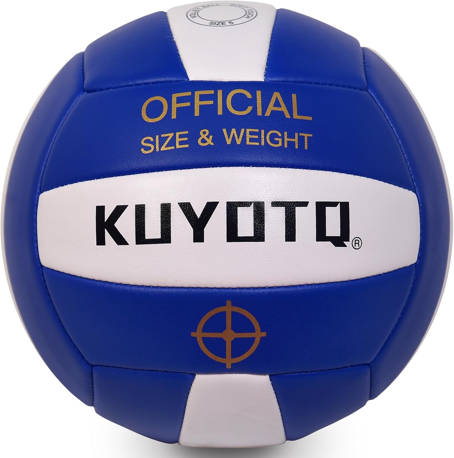 KUYOTQ Volleyball, Indoor Outdoor Volleyball Waterproof Soft Leather Official Size 5 Beach Volleyball for Kids Youth Adults, Game Gym Training(Deflated)