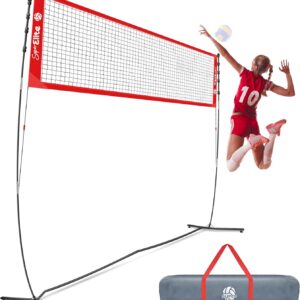 Volleyball Practice Net for Backyard, Freestanding Indoor or Outdoor, 5 Adjustable Height and Instant Setup, Portable Volleyball Training Warm Up Nets Set (12FT)