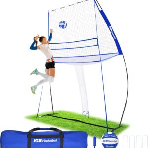 Volleyball Training Equipment Net Station Portable Volleyball Practice Net for Indoor Outdoor Use with Volleyball, Pump and Carry Bag