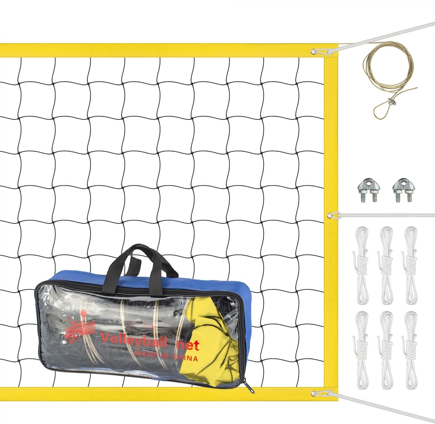 Volleyball Net Outdoor,Heavy Duty Beach Volleyball Net for Backyard, 32 FT x 3 FT Portable Volleyball Net for Pool Schoolyard Indoor with Steel Wire(Poles Not Included)