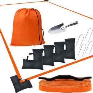 Professional Beach Volleyball Lines 2″, Portable Volleyball Boundary Lines for Outdoor with Stainless Anchors & Sand Bags & Carry Bag, Official Standard Size 30′ x 60′