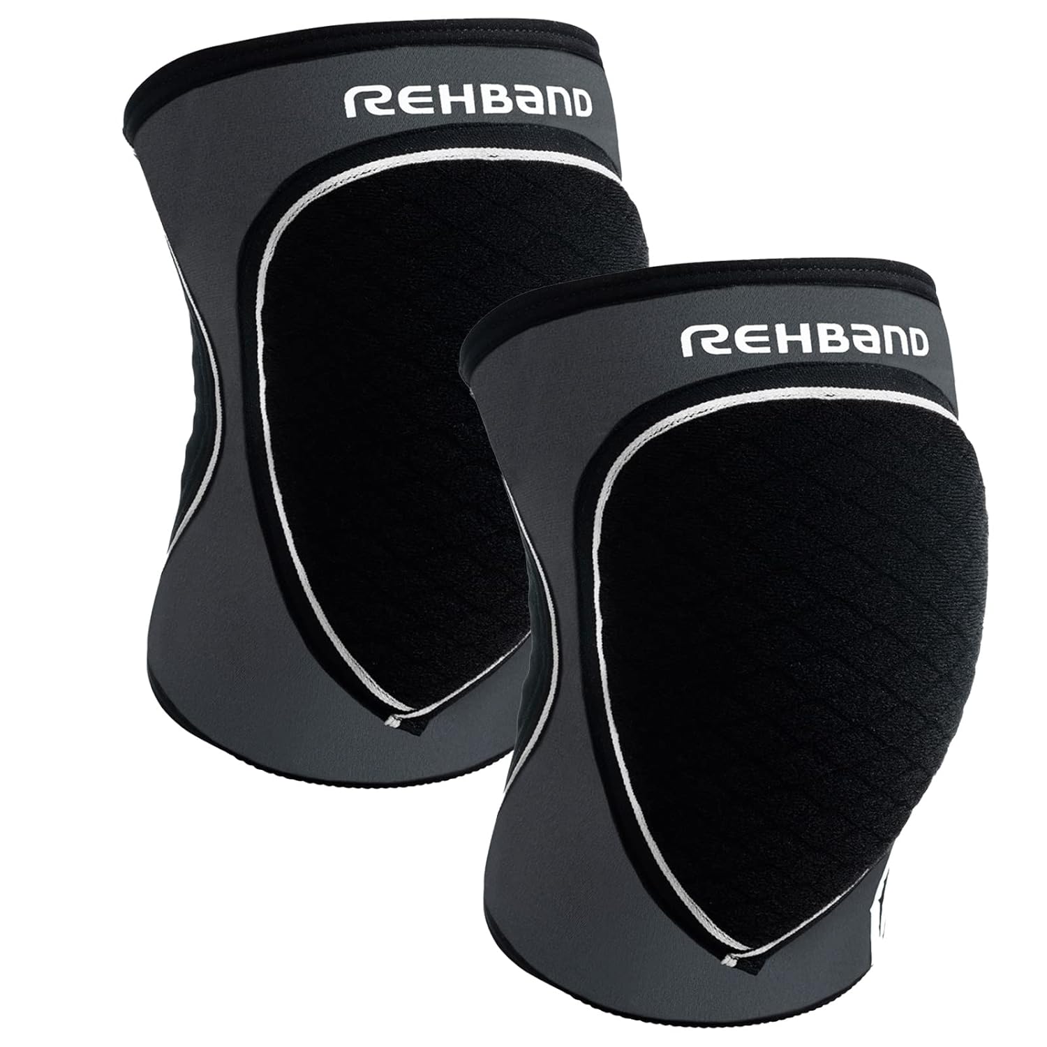 Rehband Knee Pads for Volleyball, Handball & Indoor Sports, Neoprene Knee Sleeve Protector, Comfortable & Snug Fit, Shock absorbinng Sports Knee Pads Unisex, Colour:Steel Grey – 1 Pair, Size:Medium