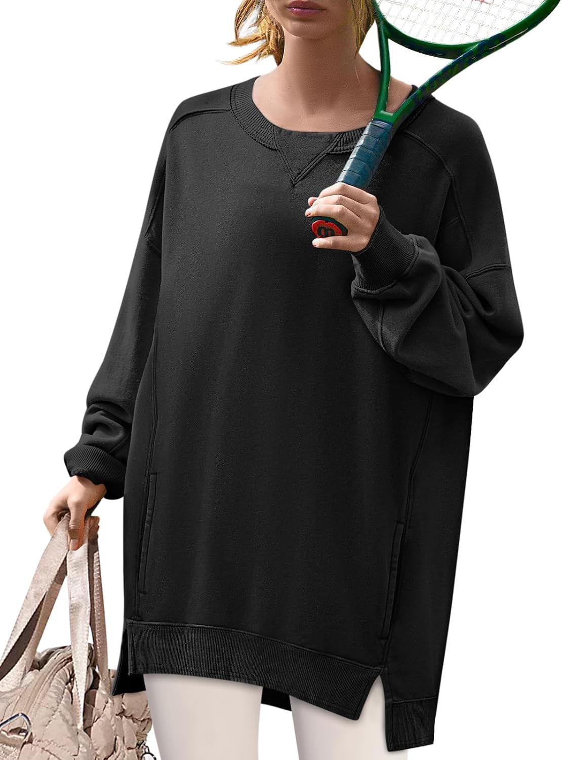 Yousify Womens Oversized Sweatshirts Crewneck Long Sleeve Pullover Tops Fall Sweaters 2024 Y2K Clothes with Pockets