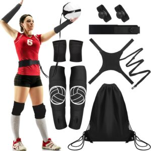 Sosation 5 Set Volleyball Training Equipment Aid Volleyball Gear Volleyball Knee Pads and Arm Sleeves Volleyball Spike Serving Trainer Accessories Volleyball Gifts for Teen Girls Women