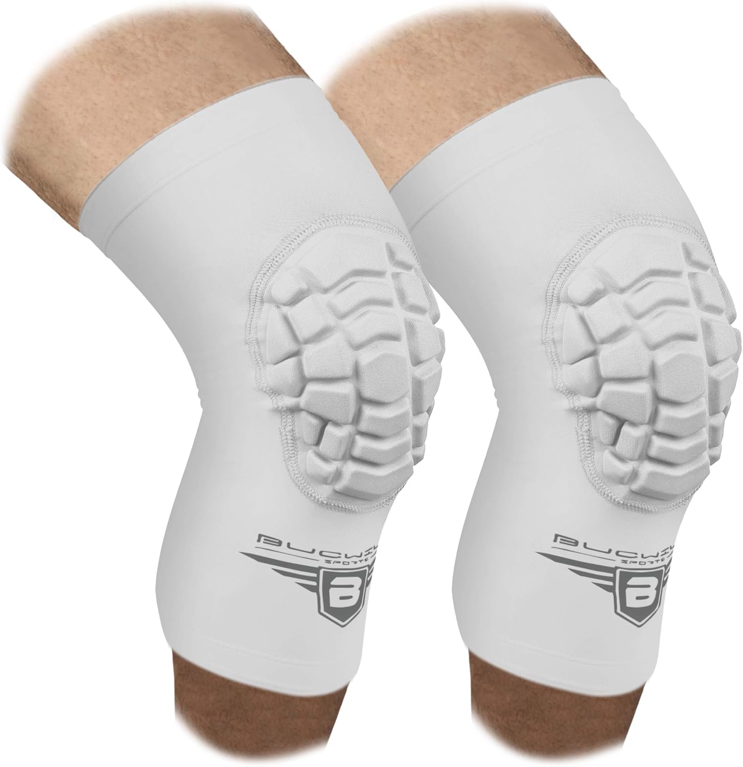 Bucwild Sports Compression Knee Pads for Basketball Volleyball Wrestling – Youth/Kids & Adult Sizes