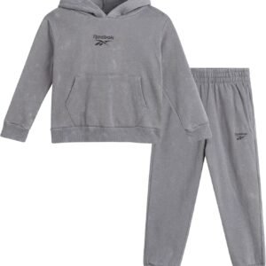 Reebok Baby Boys’ Active Sweatsuit – 2 Piece Fleece Hoodie Sweatshirt and Jogger Sweatpants – Clothing Set: Toddler/Boy, 2T-7