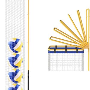 Volleyball Setter Trainer Net, Volleyball Setter Training Equipment with Adjustable Height and Angle for Setting, Serving, and Spiking, Movable Target Net for Indoor and Outdoor Practice