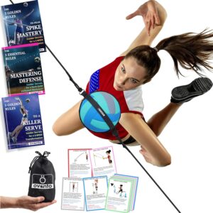 OVANTO Volleyball Training Equipment Aid – Solo Volleyball Equipment in 4 Styles to Serve, Spike, Set and Pass Like a Pro – Adjustable Volleyball Practice Equipment Gift for Beginners & Experts