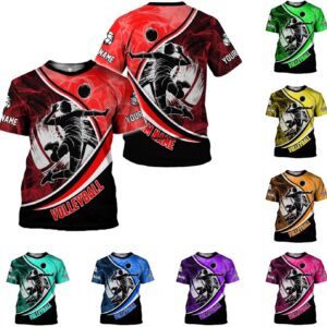 Custom Volleyball Shirts for Men, Volleyball T Shirts for Women, Personalized Name and Number Volleyball Player Clothes Gift