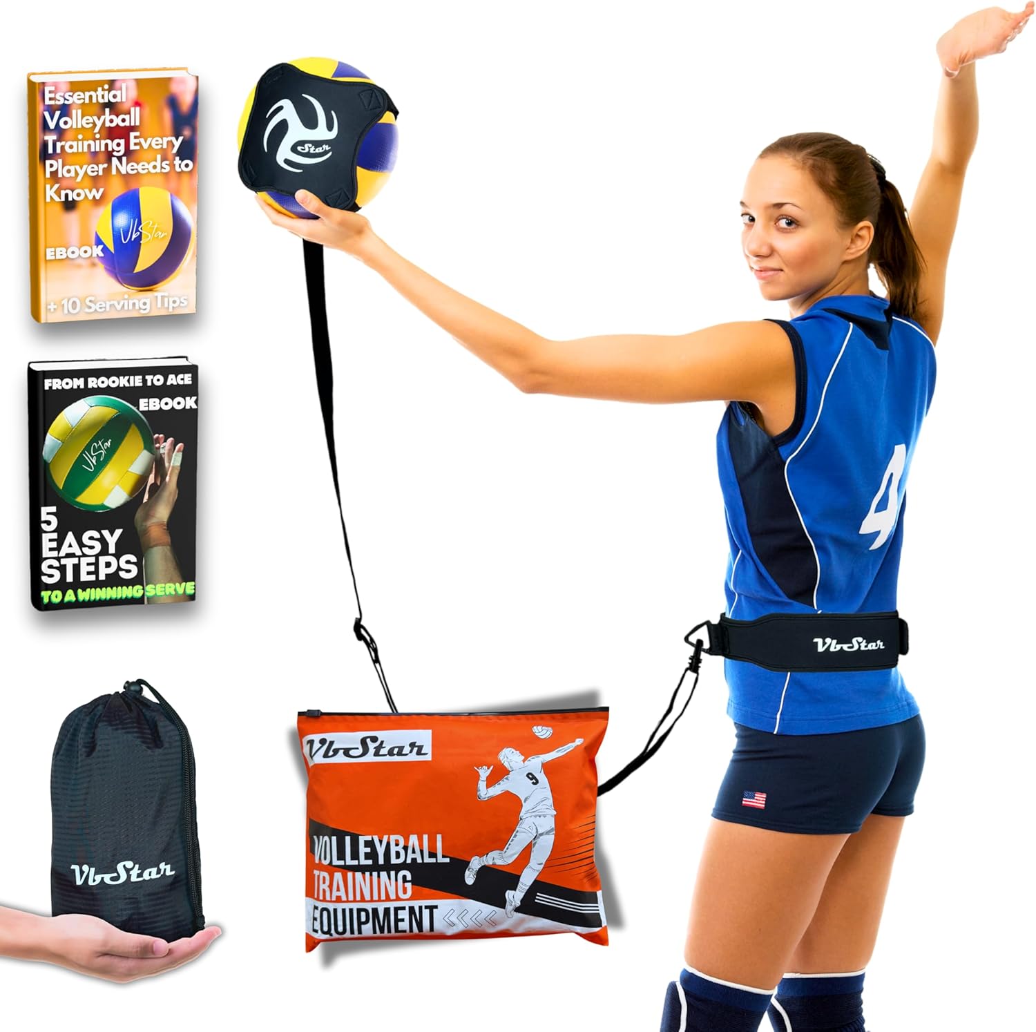 Volleyball Training Equipment Aid – Practice Your Serving, Setting & Spiking with Ease, Great Solo Serve & Spike Trainer for Beginners & Pro, Perfect Volleyball Gift