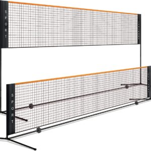 Pickleball Net Volleyball Net Outdoor Height Adjustable 17ft/10ft x 7.2ft Badminton Net Backyard Game Tennis Portable for Junior Kid Soccer Pool Sports High School