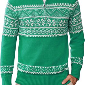 Mens Quarter Zip Pullover Long Sleeve Sweatshirt Slim Fit Sweaters Casual Polo Tops Shirt