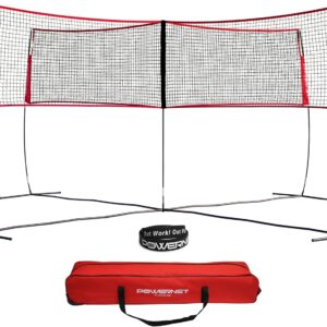 PowerNet Four Square Volleyball Net, Fun New Game, Play at The Park or Beach, 2 Versions