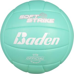 Baden Soft Strike Cushioned Synthetic Leather Recreational Volleyball – Indoor/Outdoor for Beginners & Youth – Official Size