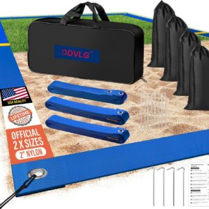 Professional Beach Volleyball Lines for Sand, 2″ Nylon | Ultra-Visible Marking | Weather-Enduring, with Metal Anchors & Sandbags, Standard Sizes – 26.3′ x 52.6′ or 30′ x 60′