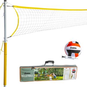 Franklin Sports Outdoor Volleyball Net Sets – Beach + Backyard Portable Volleyball Net with Poles – Complete Outdoor Volleyball Sets with Net + Volleyball Included