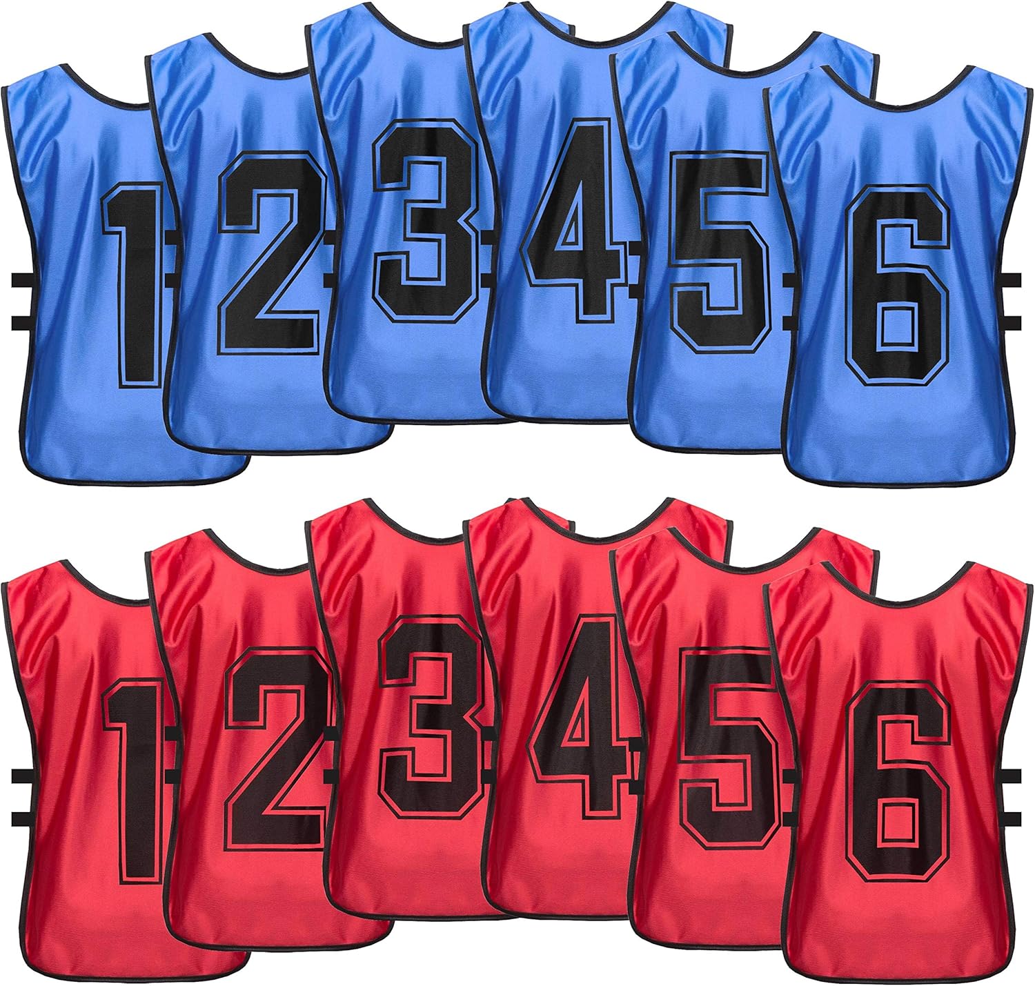 Scrimmage Training Vest – Soccer, Basketball, Football Bibs/Pinnies – Practice Jersey Pennies for Kids, Youth and Adults with Carry Bag