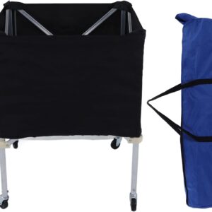 Topyond Ball Storage Cart, Wheeled Garage Sports Equipment Organizer, Collapsible Volleyball Cart, Ball Storage Bin for Basketball Soccer Volleyball