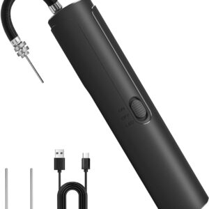 Pumteck Electric Air Ball Pump: Portable Fast Inflation Pump with LED Light for All Sports Balls Basketball Soccer Football Volleyball Exercise Accessories with 2 Needles and Storage Bag