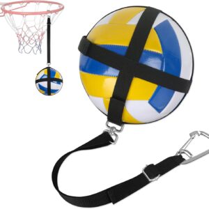 Volleyball Spike Trainer, Volleyball Training Aids Equipment for Basketball Hoop, Adjustable Volleyball Attack Holder for Solo Target Practice Jumping, Arm Swing Mechanics, Spiking Power Improving