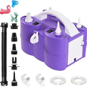 Electric Balloon Pump, 3-in-1 Portable Air Pump for Inflatables and Balloons, Dual Nozzle Balloon Blower Machine for Latex 260q Foil Balloons 110V Inflator Deflator for Pool Floats Air Mattress