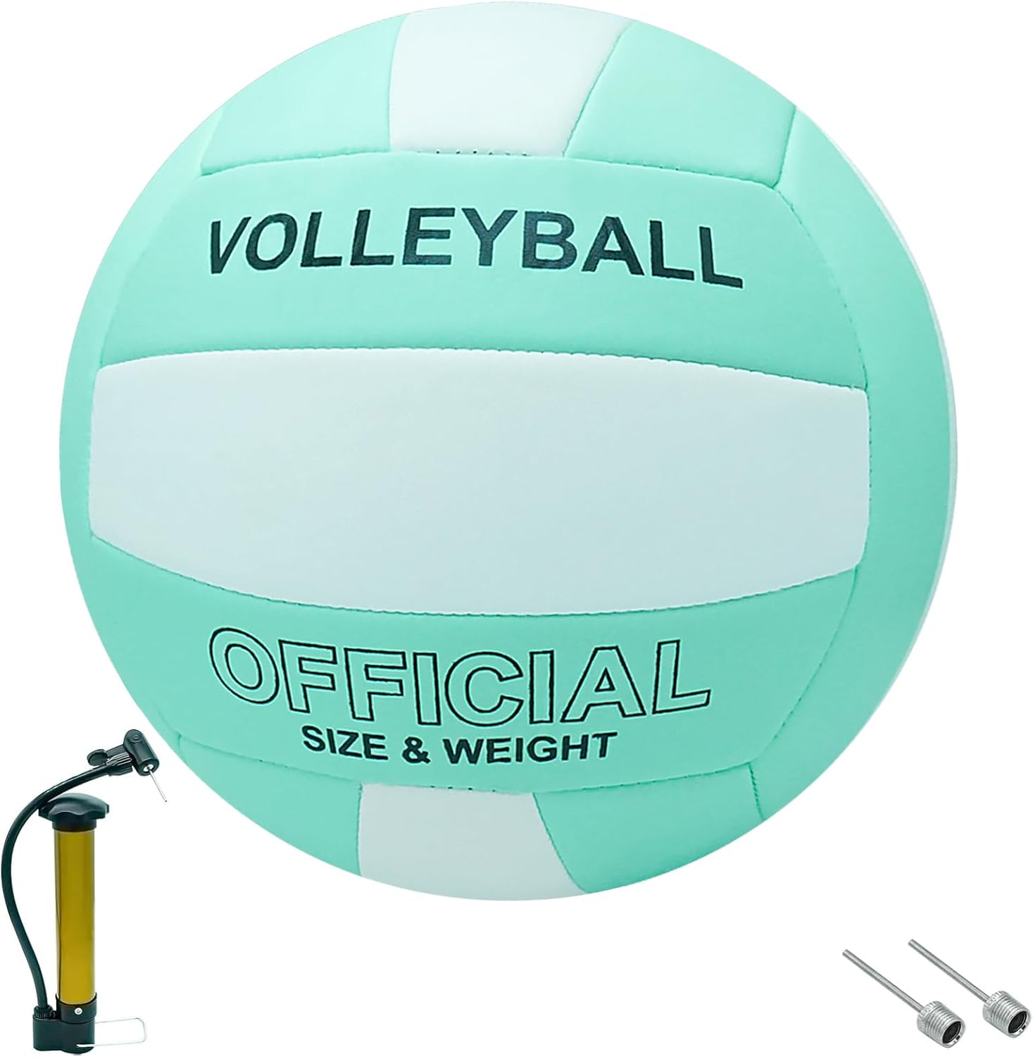 Volleyball Official Size 5 Soft Volleyball Beach Volleyball for Indoor Outdoor Beach Pool Gym Training, 1 Volleyball with 1 Pump & 2 air Needles for Girls Boys Teenager Adult