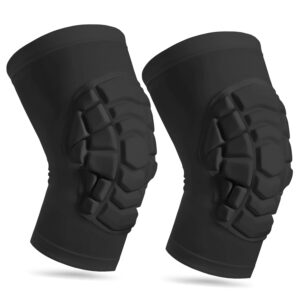 Wrestling Knee Pads for Kids Youth Adult, Knee Compression Sleeve for Basketball Volleyball Football, 1 Pair Short Knee Pads Sleeves ((#2) Black-2pcs,Small)