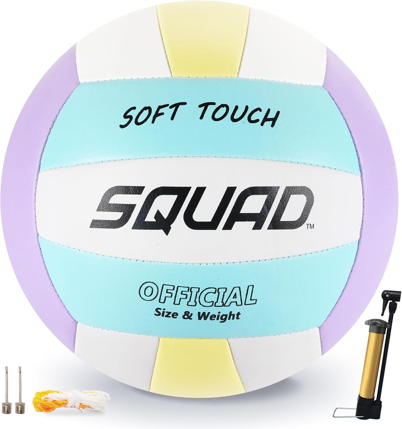 SQUAD Premium Volleyball Size 5 – Soft Composite Leather Volleyball Ball for Outdoor Indoor Training, for Youths, and Womens, Ideal for Beach, Backyard & Park Play