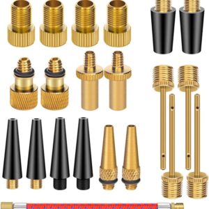 21PCS Brass Presta Schrader Valve Adapter Tools, Ball Pump Needle, Bike Tire Valve Pump Adapters, Pump Tools, Presta Valve Adapter Bike Pump Accessories Fit for Bike Gym Balloon Toy Pump