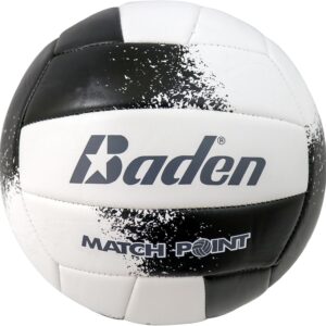 Baden Match Point Cushioned Synthetic LeatherOutdoor Recreation Backyard Volleyball + College Camp Ball All Ages Official Size 5
