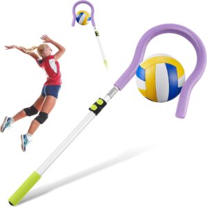 Adjustable Volleyball Spike Trainer with Question Mark Hook Volleyball Training Equipment Durable Lightweight Hitting Trainer Equipment Volleyball Holder for Serving Jump Training Spiking