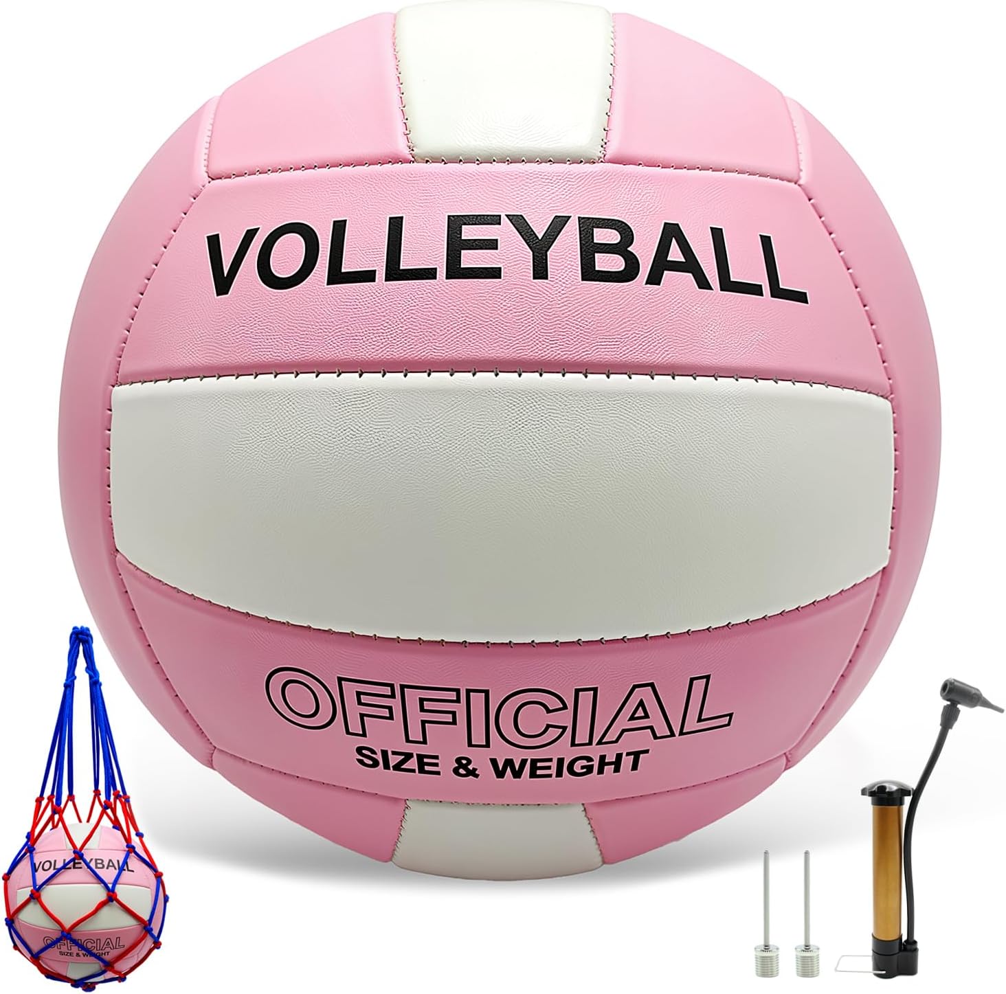 Volleyball Official Size 5 for Indoor Outdoor, Thicker PU Soft Volleyball Beach Volleyball for Girls Boys Teenager Adults, Volleyball Kit for Beach Game Gym Training Beginner
