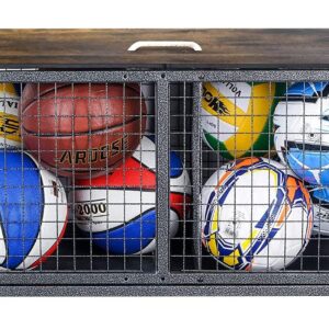 Mythinglogic Heavy-Duty Storage Bench for Garage,Sports Equipment Storage Organizer for Garage/Basement/Entryway,Ball Storage Bin (Medium)