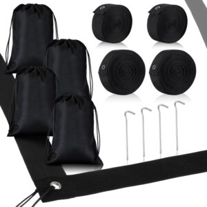 Sweetude 12 Pieces Beach Volleyball Lines Sand Anchors and Drawstring Sand Bags Set Official Court Size Volleyball Boundary Lines for Outdoor Sand Grass Backyard, 2 Wide, 26.3′ x 52.6′