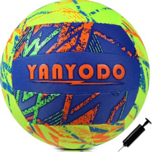 YANYODO Swimming Pool Waterproof Beach Volleyball, Soft Indoor Outdoor Size 5 Volleyball with Pump for Teenagers Adults Swimming Pool Beach Games to Play