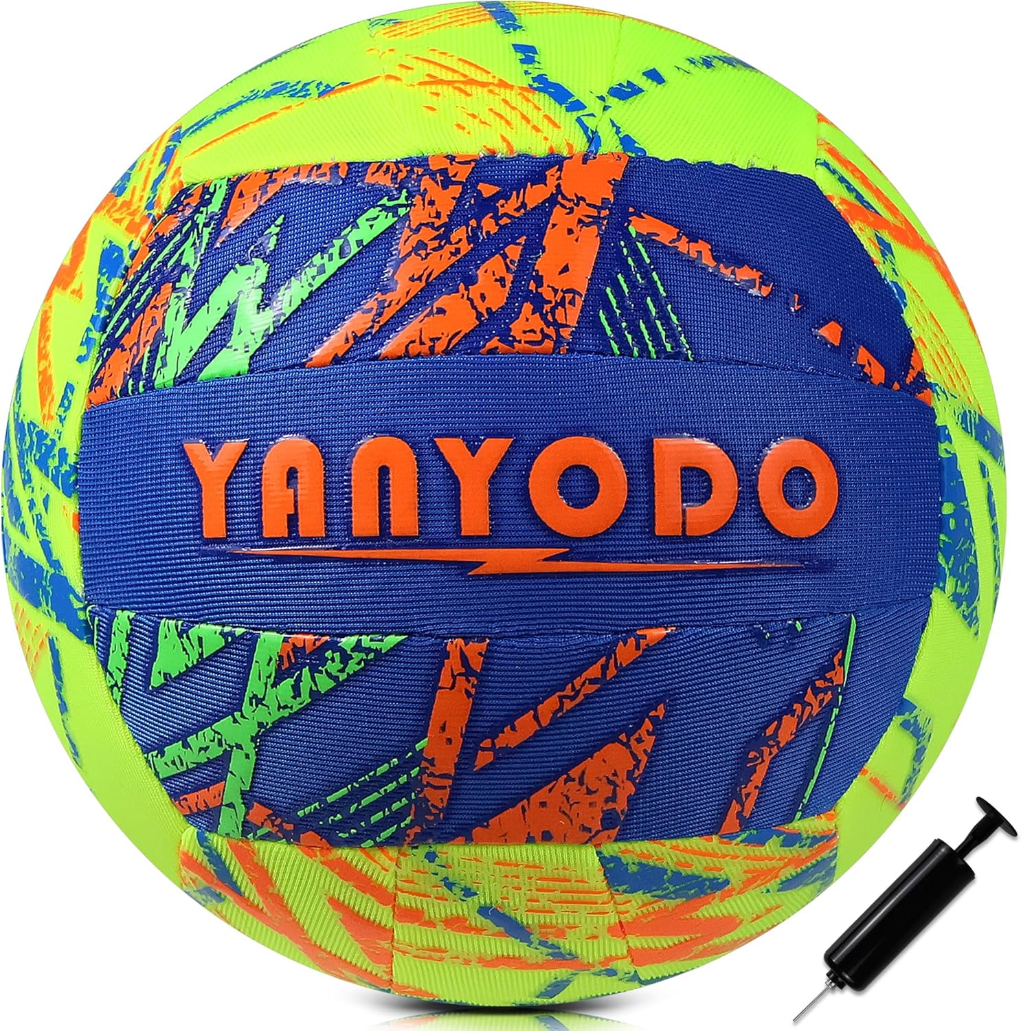 YANYODO Swimming Pool Waterproof Beach Volleyball, Soft Indoor Outdoor Size 5 Volleyball with Pump for Teenagers Adults Swimming Pool Beach Games to Play
