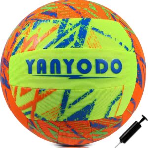 YANYODO Swimming Pool Waterproof Beach Volleyball, Soft Indoor Outdoor Size 5 Volleyball with Pump for Teenagers Adults Swimming Pool Beach Games to Play