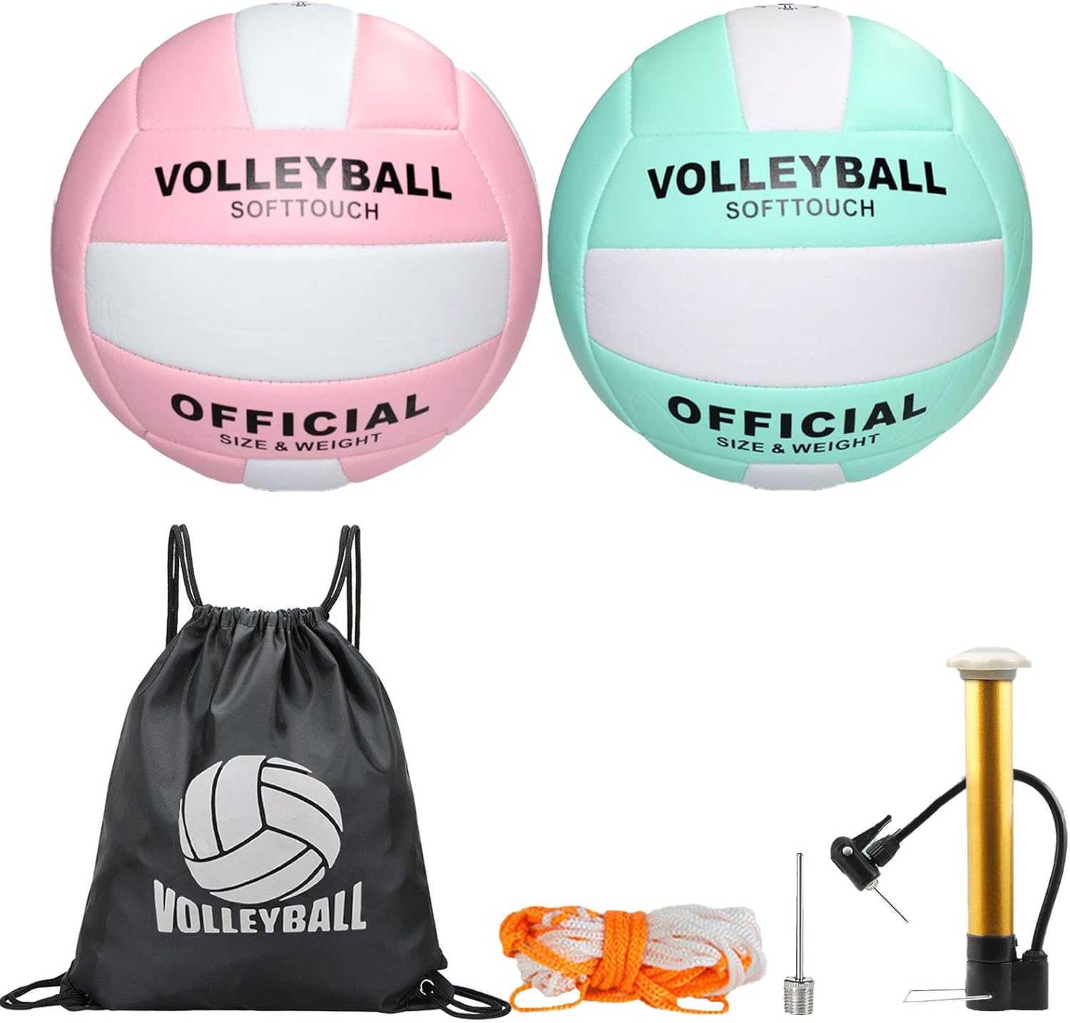 6 Pcs Volleyball Official Size 5,Soft Touch Volleyball Set Indoor Outdoor Beach Volleyball Gifts for Teens Adult Beginner Training Equipment