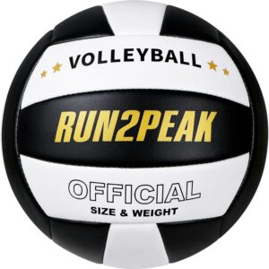 Soft Volleyball Ball Official Size 5 Volleyballs for Indoor Outdoor Beach Pool Game Play for Adult Youth Team Mens Beginners Professional PU Leather Training Practice Volley Balls