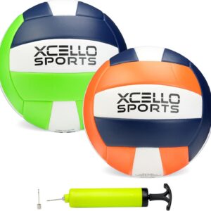 Volleyball Assorted Graphics with Pump Navy/Green/White, Navy/Orange/White (Pack of 6)