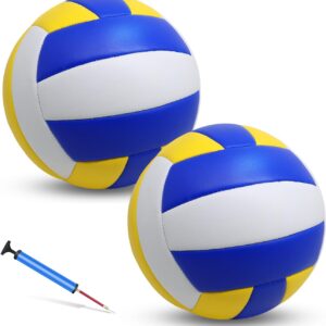 jiaonun 2 Pack Official Size 5 Volleyballs of Composite Leather for Womens, Mens, Youth, Teen, for Outdoor, Indoor, Beach, Pool