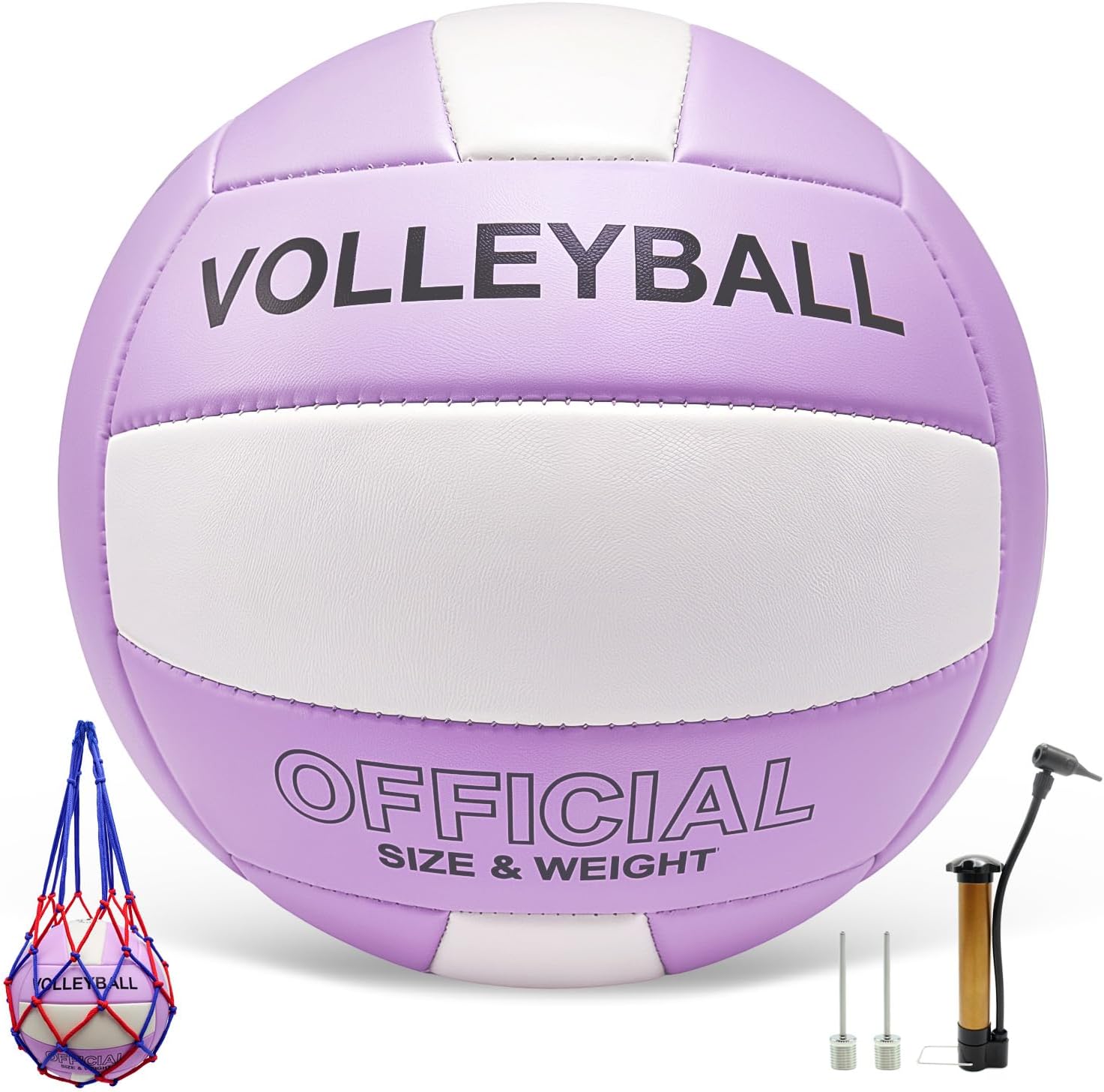 Volleyball Official Size 5 for Indoor Outdoor, Thicker PU Soft Volleyball Beach Volleyball for Girls Boys Teenager Adults, Volleyball Kit for Beach Game Gym Training Beginner