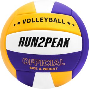 Soft Volleyball Ball Official Size 5 Volleyballs for Indoor Outdoor Beach Pool Game Play for Youth Teen Team Beginners Professional PU Leather Training Practice Volley Balls