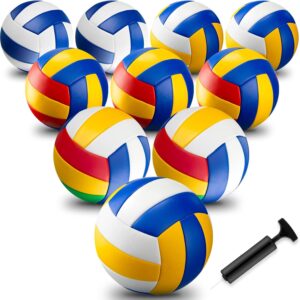 Syhood 10 Pcs Official Size 5 Volleyballs, Soft Beach Volley Ball with Pump Needle, Indoor Outdoor Volleyball for Girls Youth Adult Beach Sand Pool Water Game and Gym
