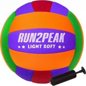 Super Soft Light Volleyball – Safe and Quiet Fabric Volleyball Ball for Indoor Play – Official Size 5 Kids Youth Beginners Lightweight Volleyballs Trainer for House Yard Training Practice