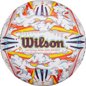 WILSON Graffiti Peace Volleyball – Official Size, White/Orange