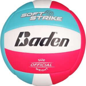 Baden Soft Strike Cushioned Synthetic Leather Recreational Volleyball – Indoor/Outdoor for Beginners & Youth – Official Size