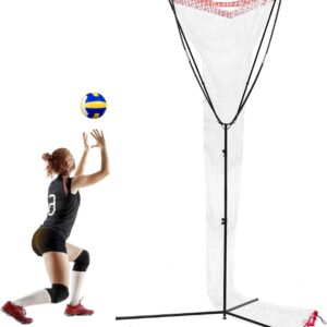 Volleyball Setter Trainer Net, Volleyball Training Equipment Adjustable Angle Height 8-13 FT Setter Net System, Indoor Outdoor Volley-Ball Training-Net for Serving, Spiking and Setting
