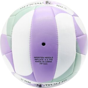 Beach Volleyball Official Size 5 with Pump, Soft Leather Volleyball for Outdoor Indoor Game, Gift for Unisex Adult